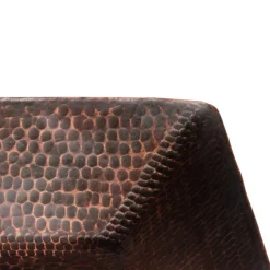 Clearance 14" Square Hand Forged Old World Copper Vessel Sink Above Counter / Vessel Sinks