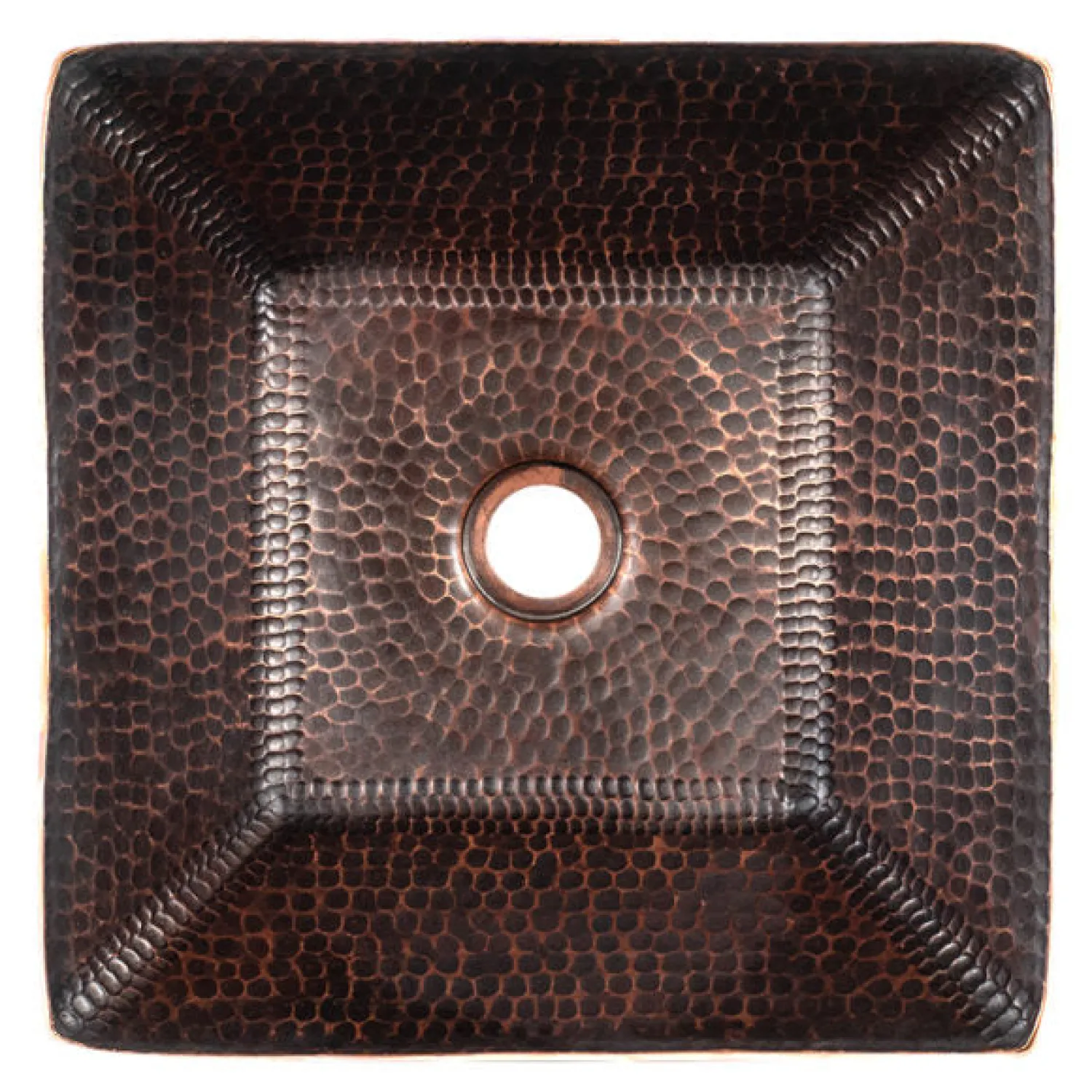 Clearance 14" Square Hand Forged Old World Copper Vessel Sink Above Counter / Vessel Sinks