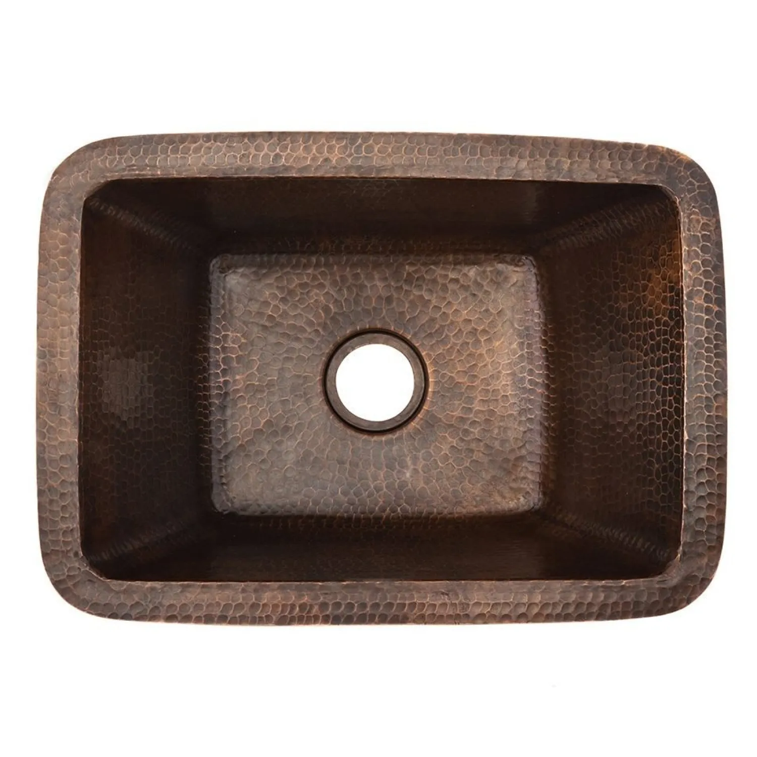 Sale 17" x 12" Rectangle Copper Bar Sink with 2" Drain Bar / Prep Sinks
