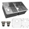Best 32" Pro Series 60/40 Stainless Steel Kitchen Sink Stainless Steel Sinks|Double Bowl Sinks