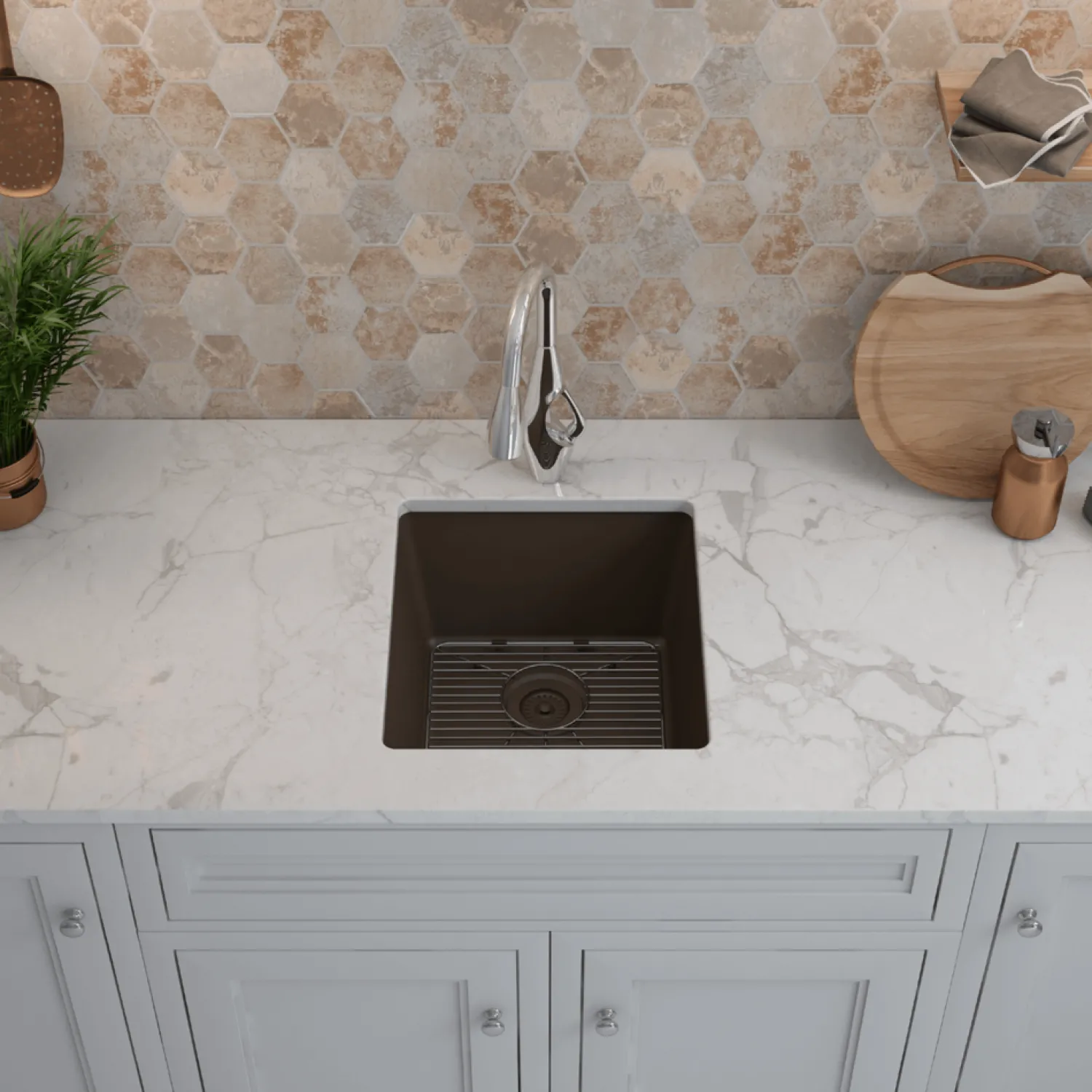 Sale Rectangle Quartz Composite Bar/Prep Sink Single Bowl Sinks|Composite & Quartz Sinks