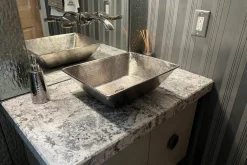 Outlet 17" Rectangle Wired Rim Vessel Nickel Plated Hammered Copper Sink Above Counter / Vessel Sinks