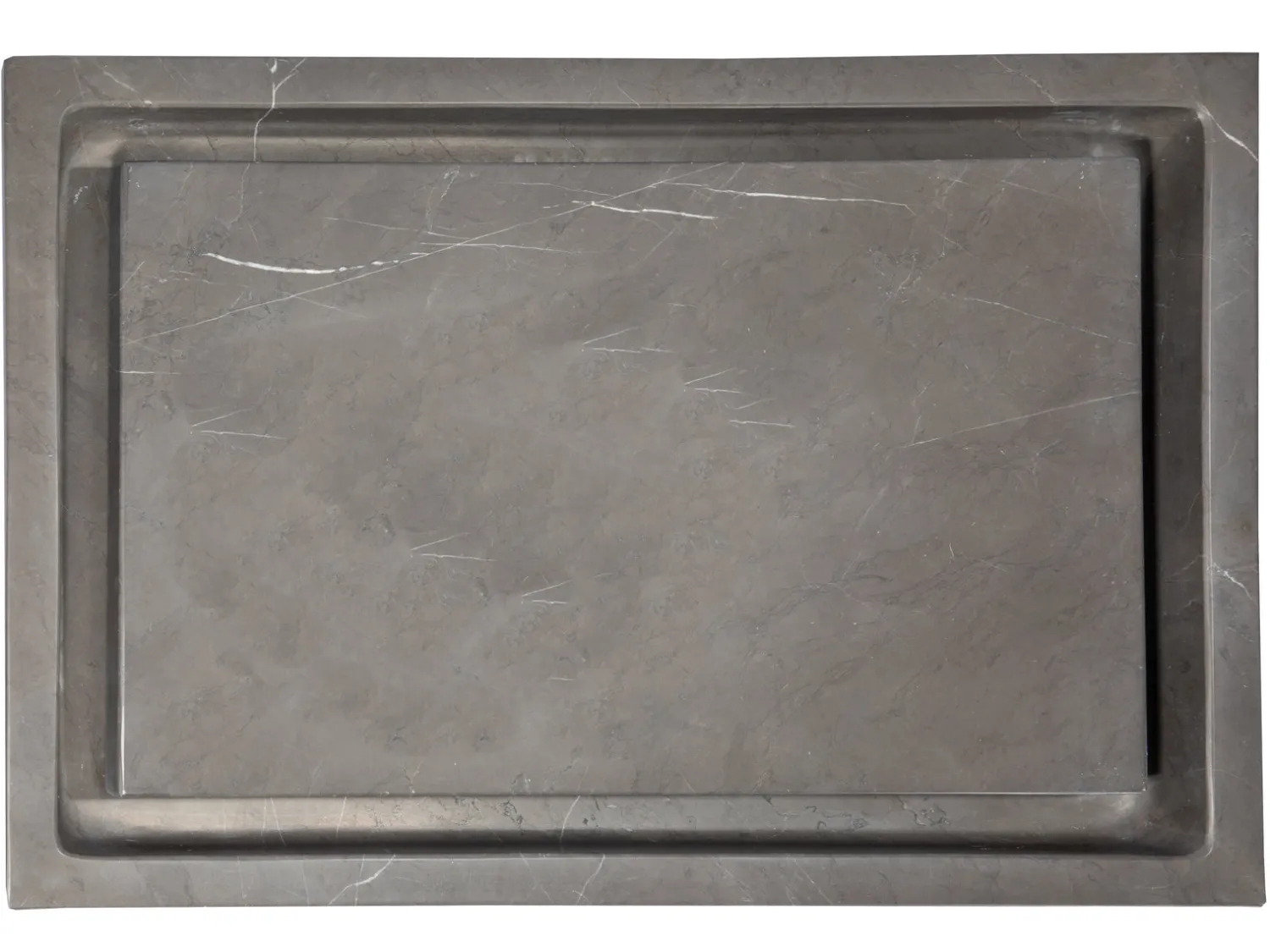Best Rectangular Infinity Pool Sink in Honed Pietra Grey Marble Above Counter / Vessel Sinks