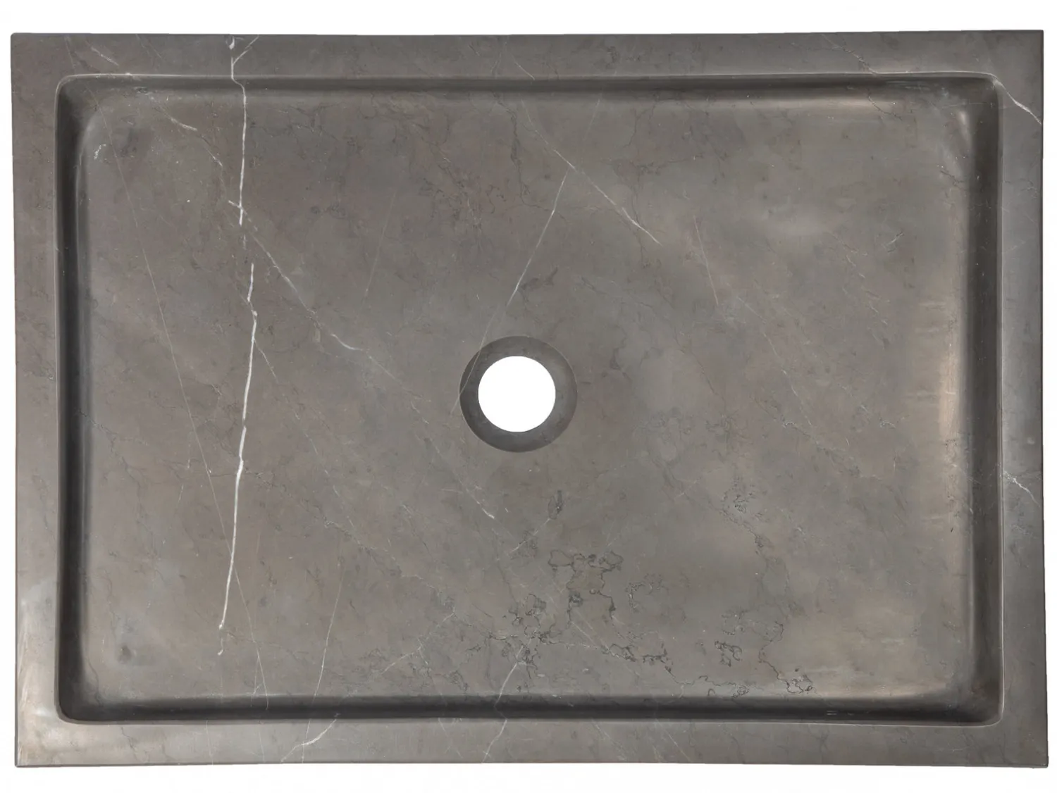 Best Rectangular Infinity Pool Sink in Honed Pietra Grey Marble Above Counter / Vessel Sinks