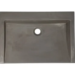 Best Rectangular Sloped Concrete Vessel Sink in Dark Gray Above Counter / Vessel Sinks