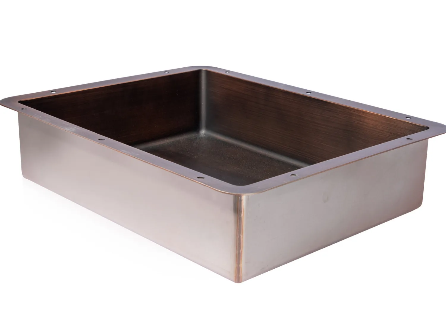 Rectangular 20" x 16" Stainless Steel Undermount Bathroom Sink with Drain in Bronze Undermount|Stainless Steel Sinks
