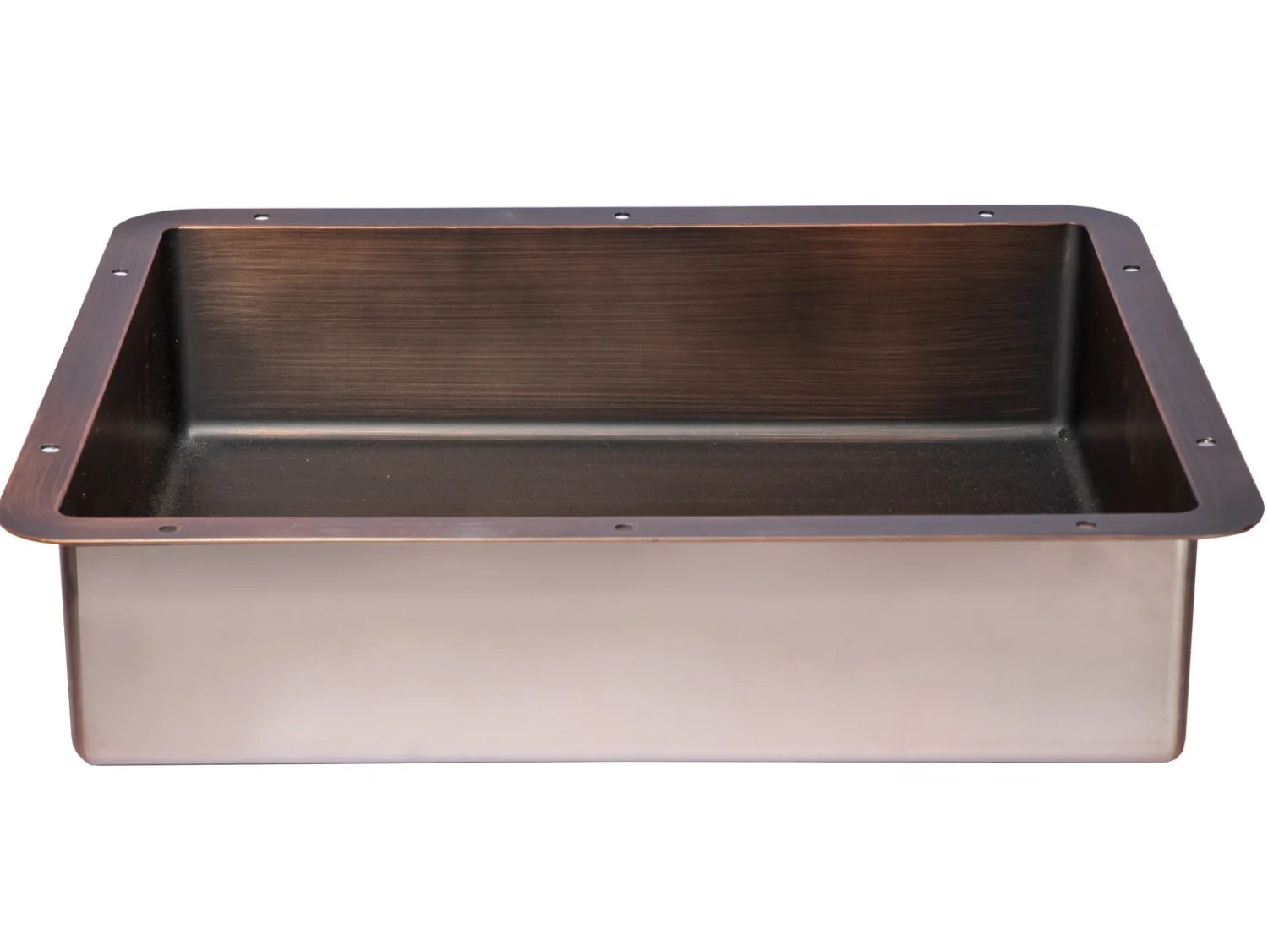 Rectangular 20" x 16" Stainless Steel Undermount Bathroom Sink with Drain in Bronze Undermount|Stainless Steel Sinks