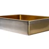 Clearance Rectangular 20" x 16" Stainless Steel Undermount Bathroom Sink with Drain in Gold Undermount|Stainless Steel Sinks
