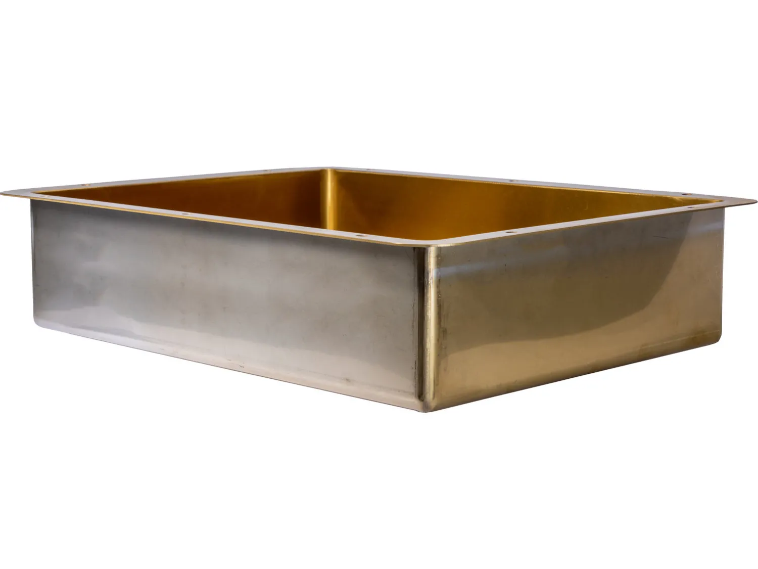 Clearance Rectangular 20" x 16" Stainless Steel Undermount Bathroom Sink with Drain in Gold Undermount|Stainless Steel Sinks