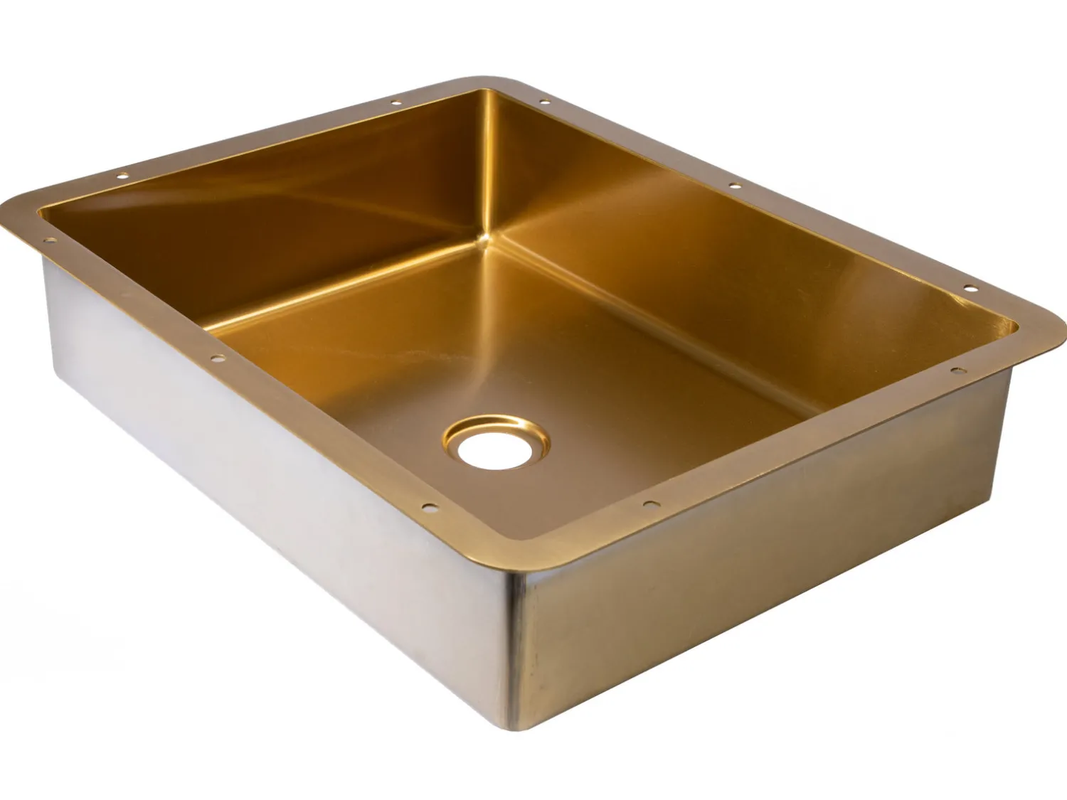 Clearance Rectangular 20" x 16" Stainless Steel Undermount Bathroom Sink with Drain in Gold Undermount|Stainless Steel Sinks