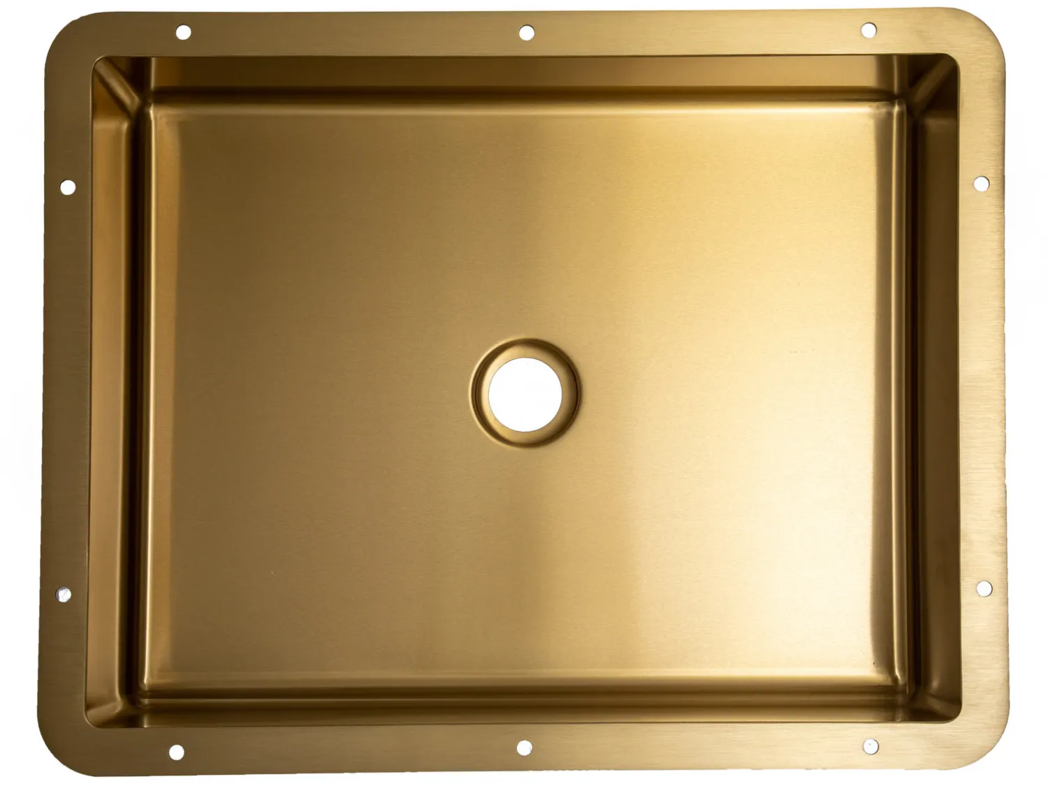 Clearance Rectangular 20" x 16" Stainless Steel Undermount Bathroom Sink with Drain in Gold Undermount|Stainless Steel Sinks