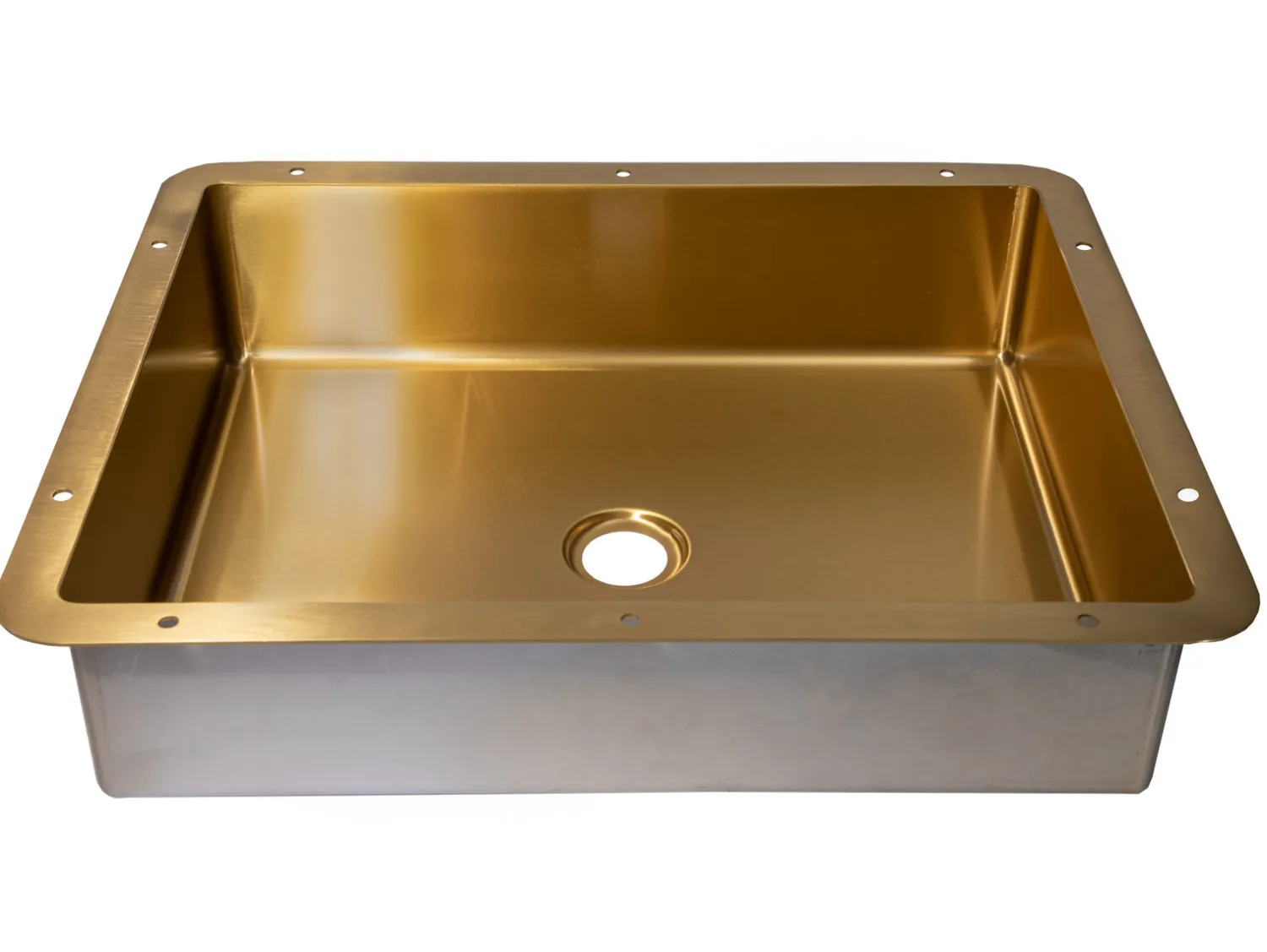 Clearance Rectangular 20" x 16" Stainless Steel Undermount Bathroom Sink with Drain in Gold Undermount|Stainless Steel Sinks