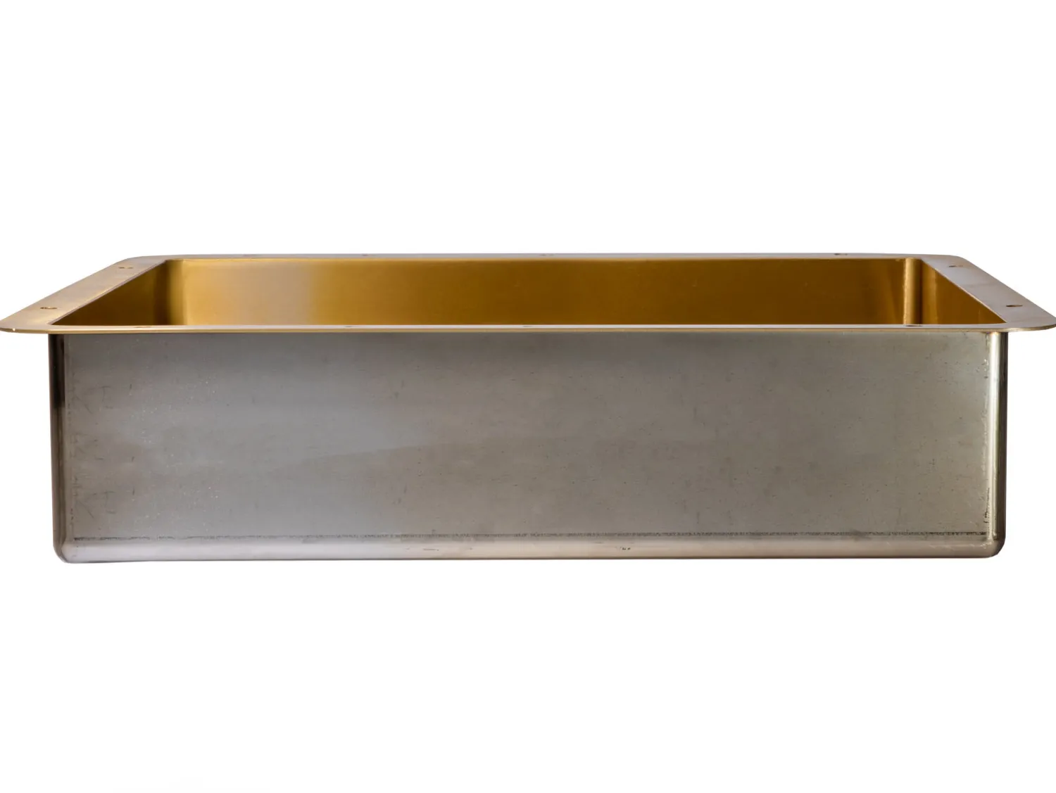 Clearance Rectangular 20" x 16" Stainless Steel Undermount Bathroom Sink with Drain in Gold Undermount|Stainless Steel Sinks