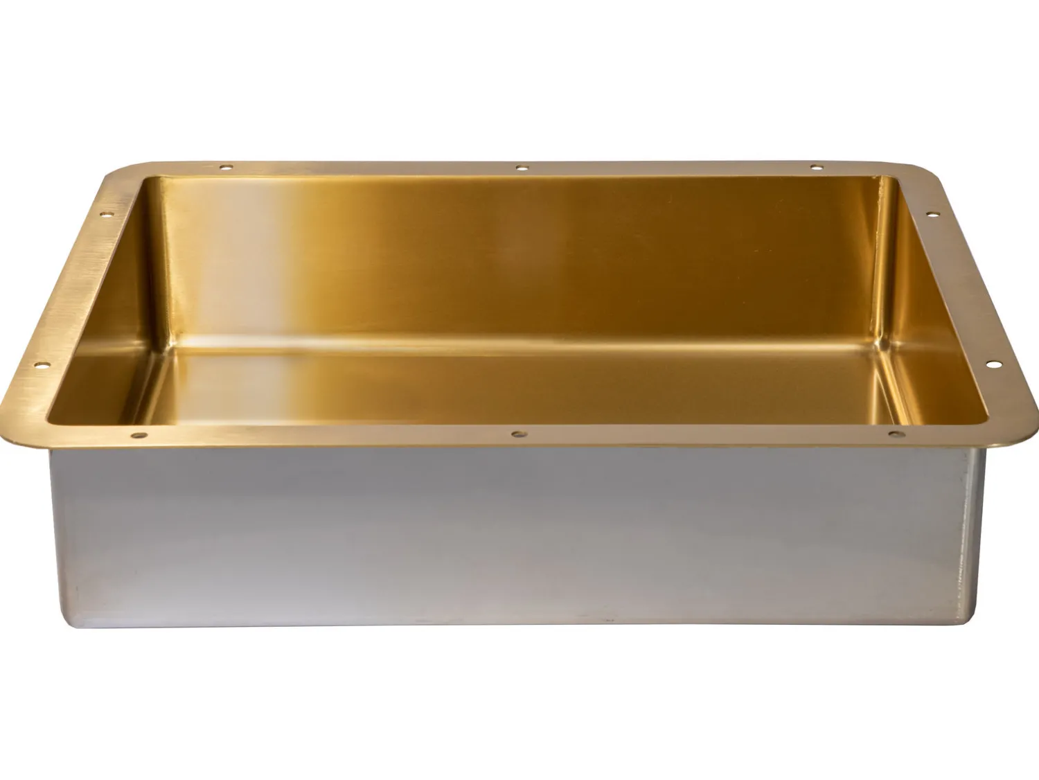 Clearance Rectangular 20" x 16" Stainless Steel Undermount Bathroom Sink with Drain in Gold Undermount|Stainless Steel Sinks