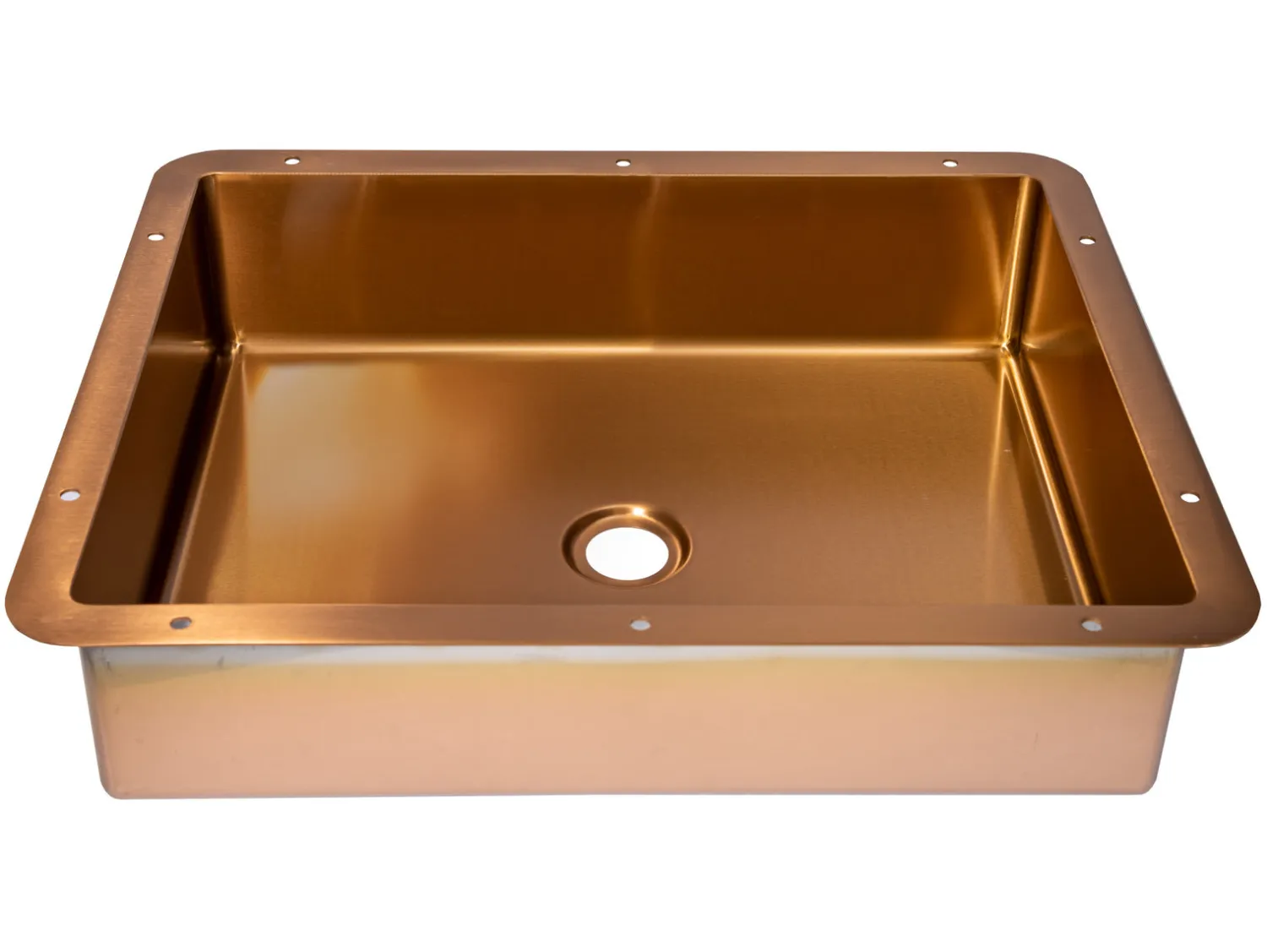 Discount Rectangular 20" x 16" Stainless Steel Undermount Bathroom Sink with Drain in Rose Gold Undermount|Stainless Steel Sinks