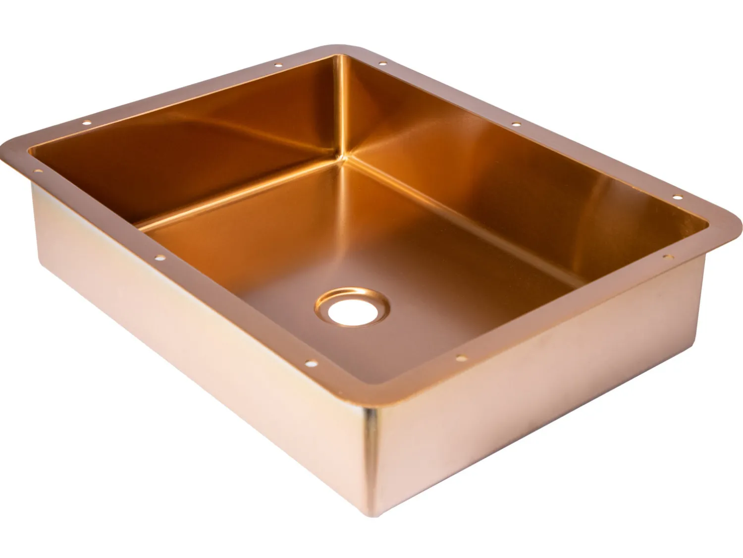Discount Rectangular 20" x 16" Stainless Steel Undermount Bathroom Sink with Drain in Rose Gold Undermount|Stainless Steel Sinks