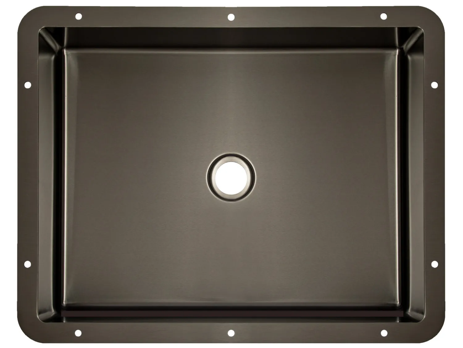 Outlet Rectangular 20" x 16" Stainless Steel Undermount Bathroom Sink with Drain in Black Undermount|Stainless Steel Sinks