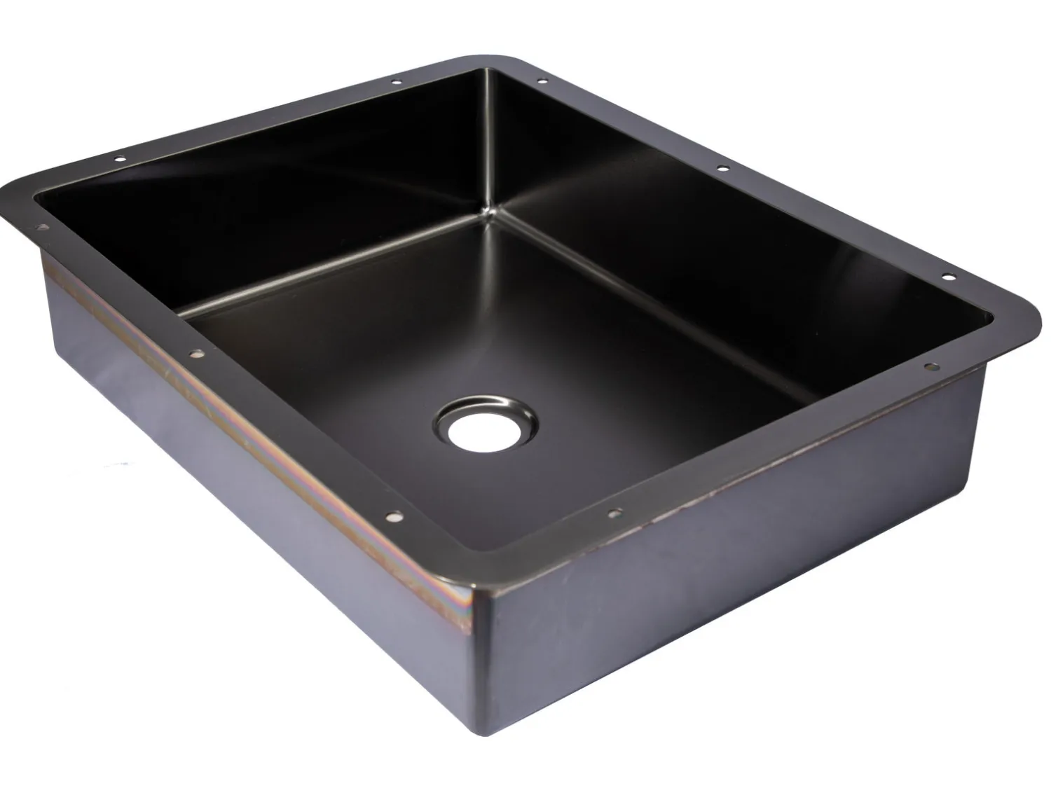 Outlet Rectangular 20" x 16" Stainless Steel Undermount Bathroom Sink with Drain in Black Undermount|Stainless Steel Sinks
