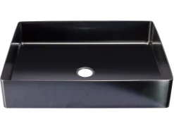 Rectangular 19 x 14 1/2" Stainless Steel Bathroom Vessel Sink with Drain in Black Stainless Steel Sinks|Above Counter / Vessel Sinks