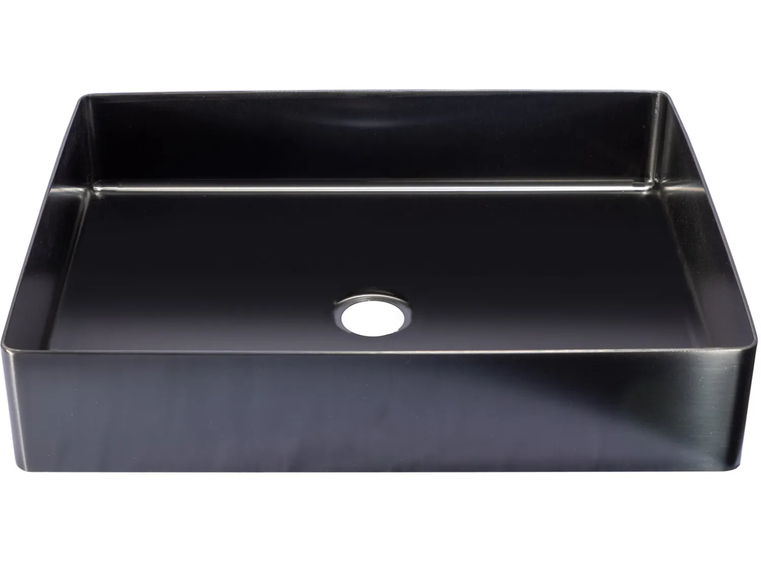 Rectangular 19 x 14 1/2" Stainless Steel Bathroom Vessel Sink with Drain in Black Stainless Steel Sinks|Above Counter / Vessel Sinks