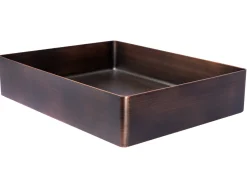 Clearance Rectangular 19 x 14 1/2" Stainless Steel Bathroom Vessel Sink with Drain in Bronze Stainless Steel Sinks|Above Counter / Vessel Sinks