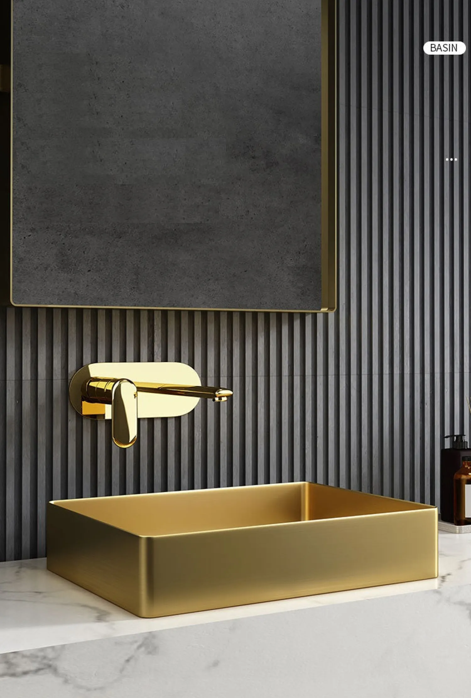 Discount Rectangular 19" x 14 1/2" Stainless Steel Bathroom Vessel Sink with Drain in Gold Stainless Steel Sinks|Above Counter / Vessel Sinks