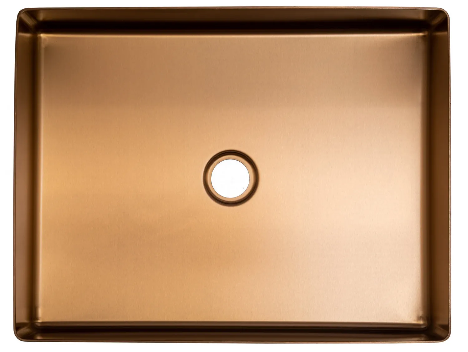 Outlet Rectangular 19" x 14 1/2" Stainless Steel Bathroom Vessel Sink with Drain in Rose Gold Stainless Steel Sinks|Above Counter / Vessel Sinks