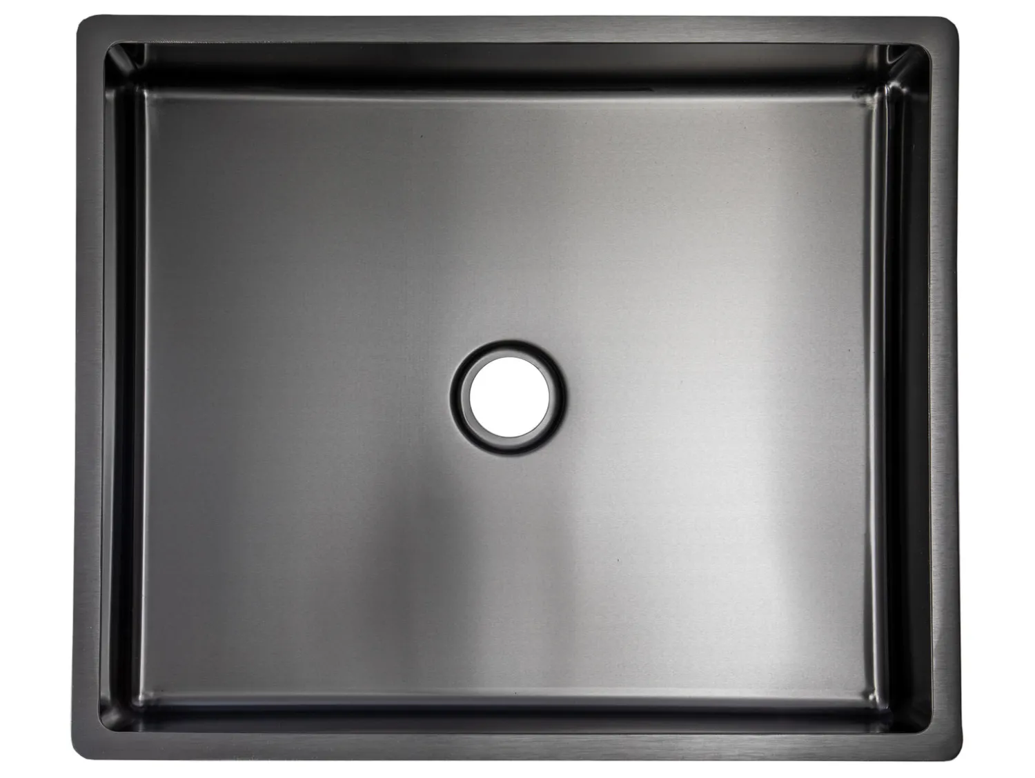 Rectangular 18 3/4 x 15 3/4" Thick Rim Stainless Steel Bathroom Vessel Sink with Drain in Black Stainless Steel Sinks|Above Counter / Vessel Sinks