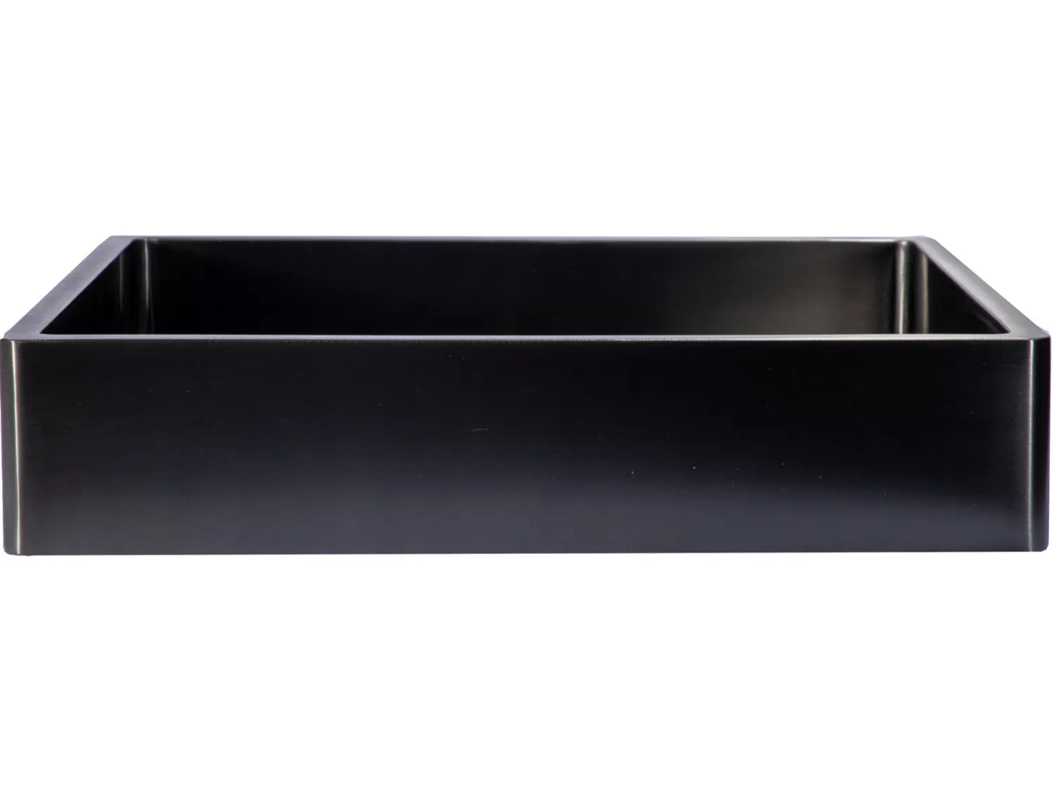 Rectangular 18 3/4 x 15 3/4" Thick Rim Stainless Steel Bathroom Vessel Sink with Drain in Black Stainless Steel Sinks|Above Counter / Vessel Sinks