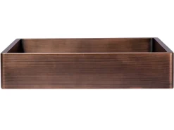 Rectangular 18 3/4" x 15 3/4" Thick Rim Stainless Steel Bathroom Vessel Sink with Drain in Bronze Stainless Steel Sinks|Above Counter / Vessel Sinks