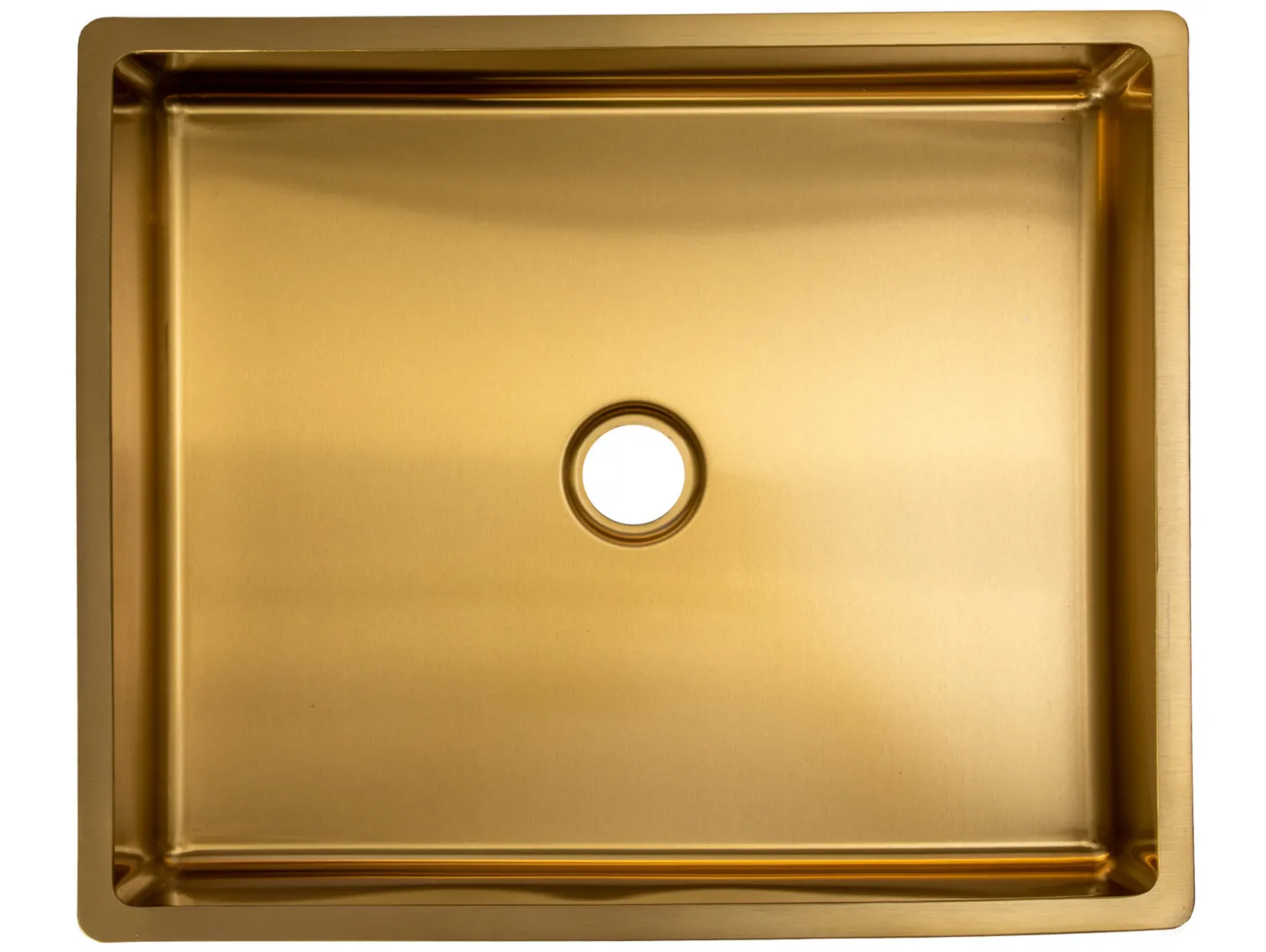 Discount Rectangular 18 3/4" x 15 3/4" Thick Rim Stainless Steel Bathroom Vessel Sink with Drain in Gold Stainless Steel Sinks|Above Counter / Vessel Sinks