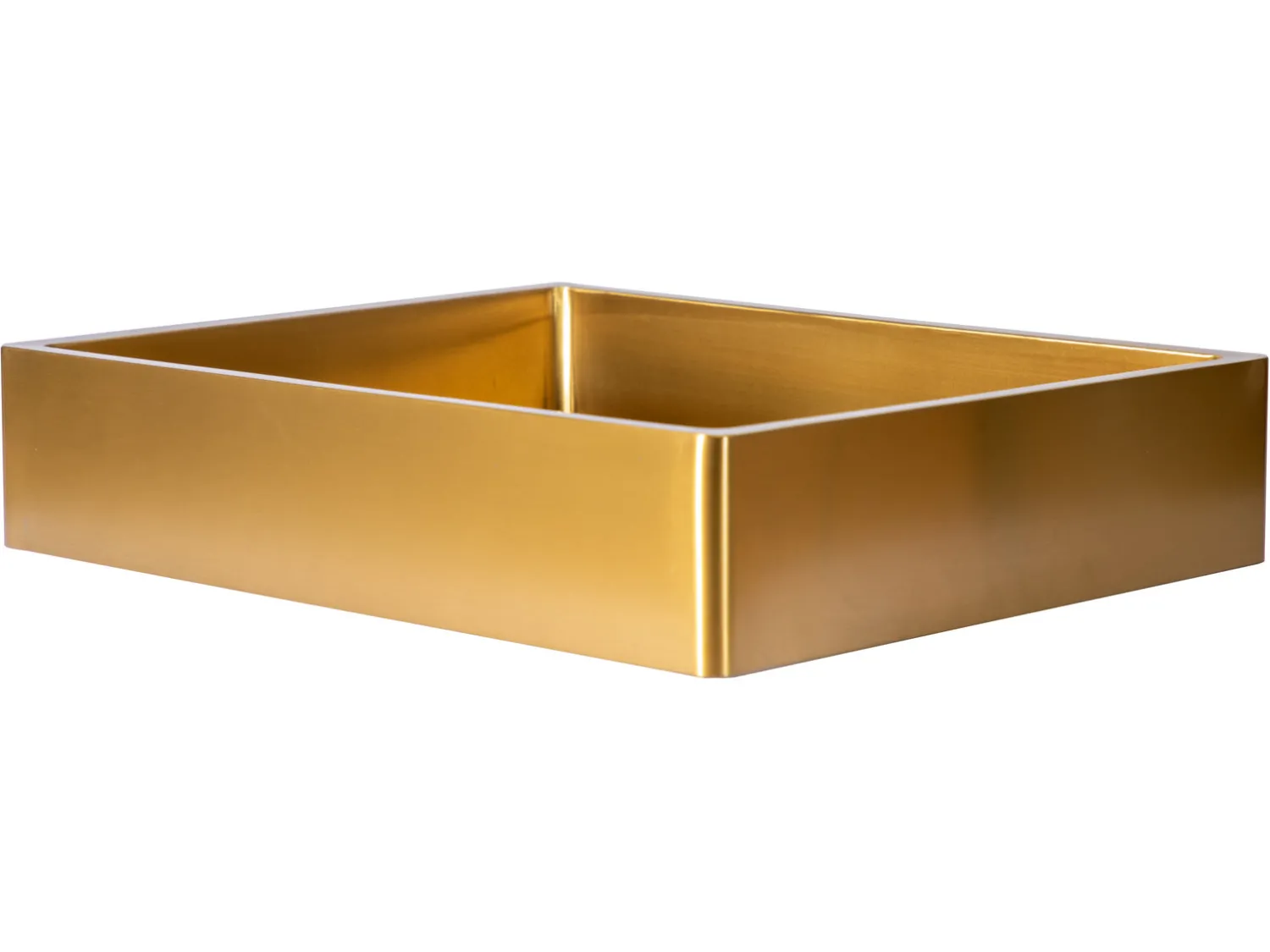 Discount Rectangular 18 3/4" x 15 3/4" Thick Rim Stainless Steel Bathroom Vessel Sink with Drain in Gold Stainless Steel Sinks|Above Counter / Vessel Sinks
