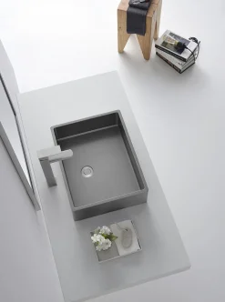 Best Rectangular 18 3/4" x 15 3/4" Thick Rim Stainless Steel Bathroom Vessel Sink with Drain in Silver Stainless Steel Sinks|Above Counter / Vessel Sinks