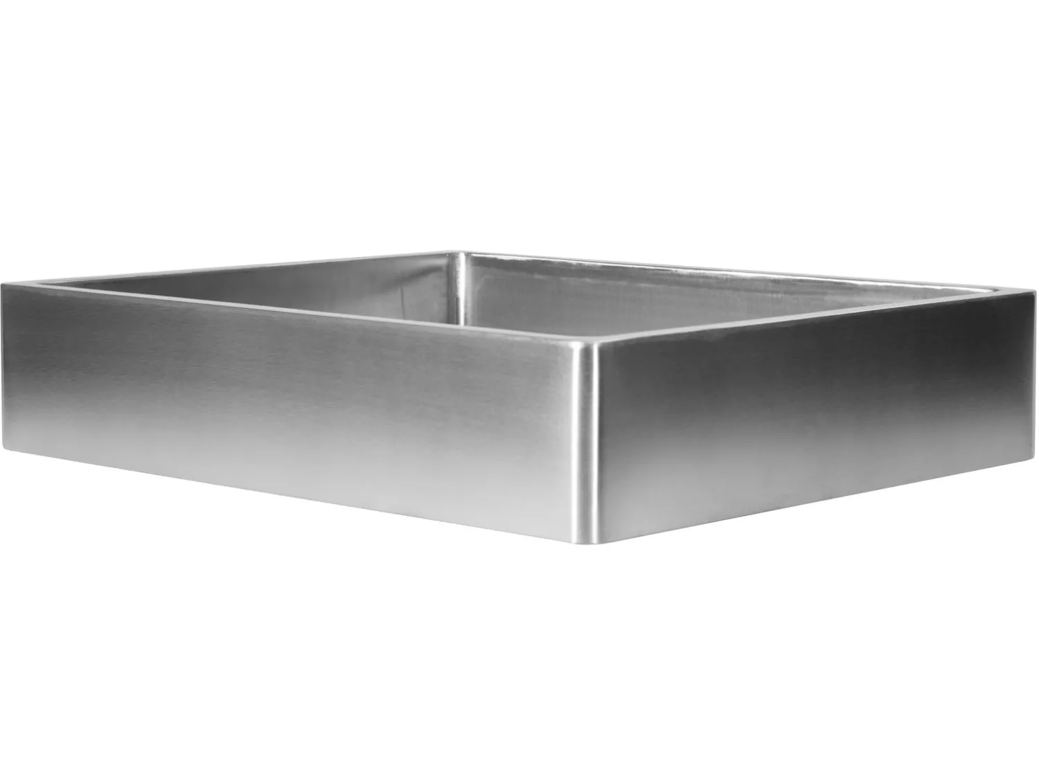 Best Rectangular 18 3/4" x 15 3/4" Thick Rim Stainless Steel Bathroom Vessel Sink with Drain in Silver Stainless Steel Sinks|Above Counter / Vessel Sinks