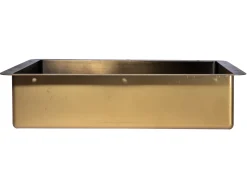 Outlet Rectangular 20' x 16" Undermount Stainless Steel Bathroom Sink and Drain in Antique Gold Undermount|Stainless Steel Sinks