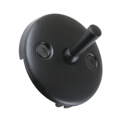 Outlet Round Bathtub Overflow Plate with Trip Lever in Matte Black Tub Drains