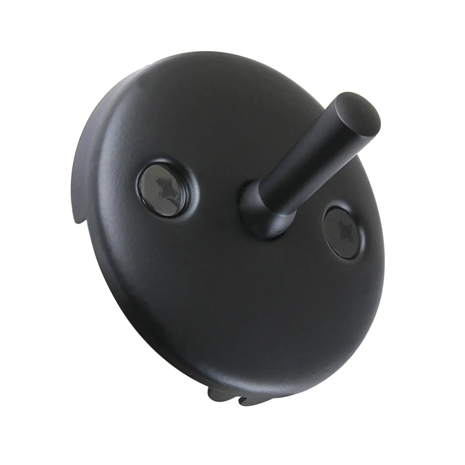 Outlet Round Bathtub Overflow Plate with Trip Lever in Matte Black Tub Drains