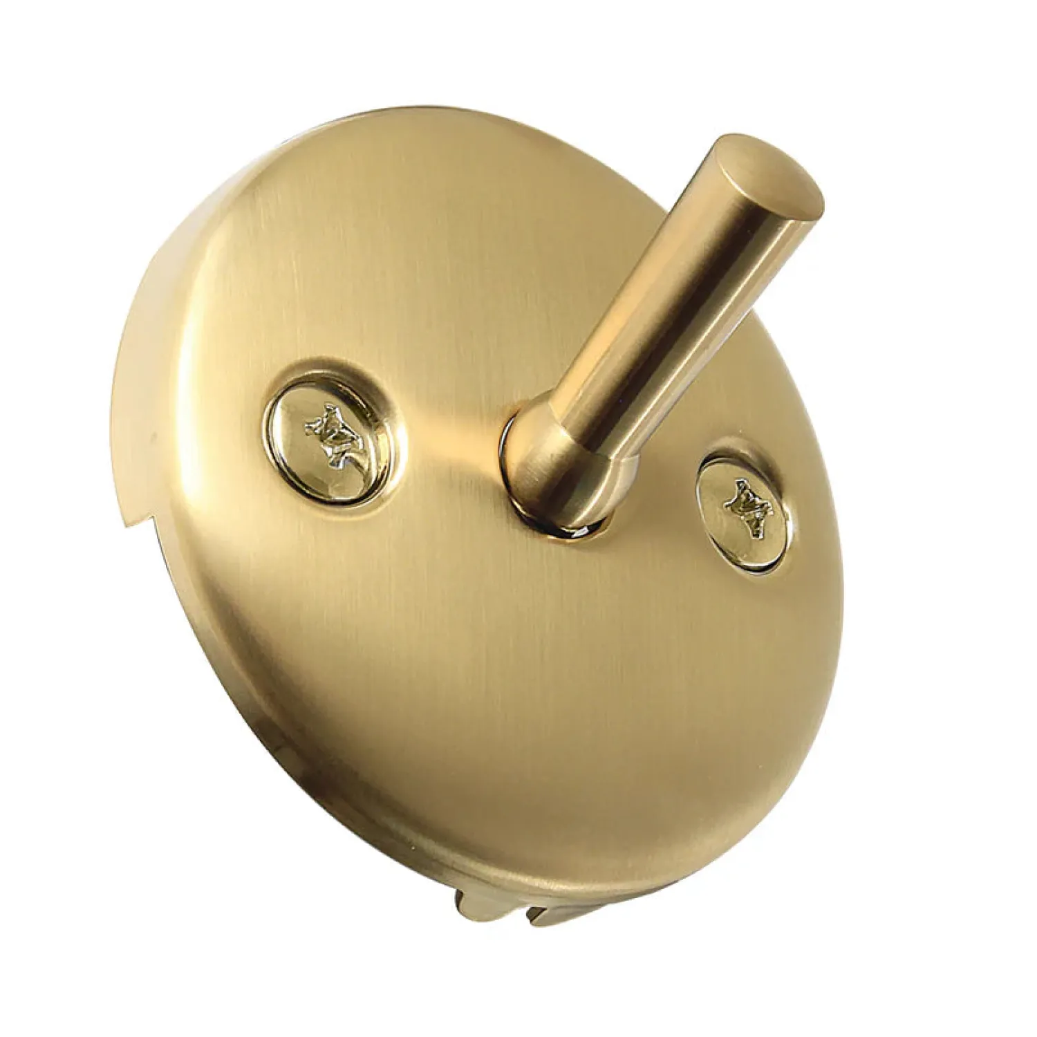 New Round Bathtub Overflow Plate with Trip Lever in Brushed Brass Tub Drains
