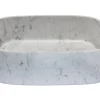 Best Rounded Rectangular Vessel Sink in Carrara Marble Above Counter / Vessel Sinks