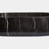 Discount Rounded Rectangular Vessel Sink in Nero Marquino Marble Above Counter / Vessel Sinks