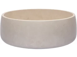 Hot Rounded Vessel Sink in Beige Marble Above Counter / Vessel Sinks