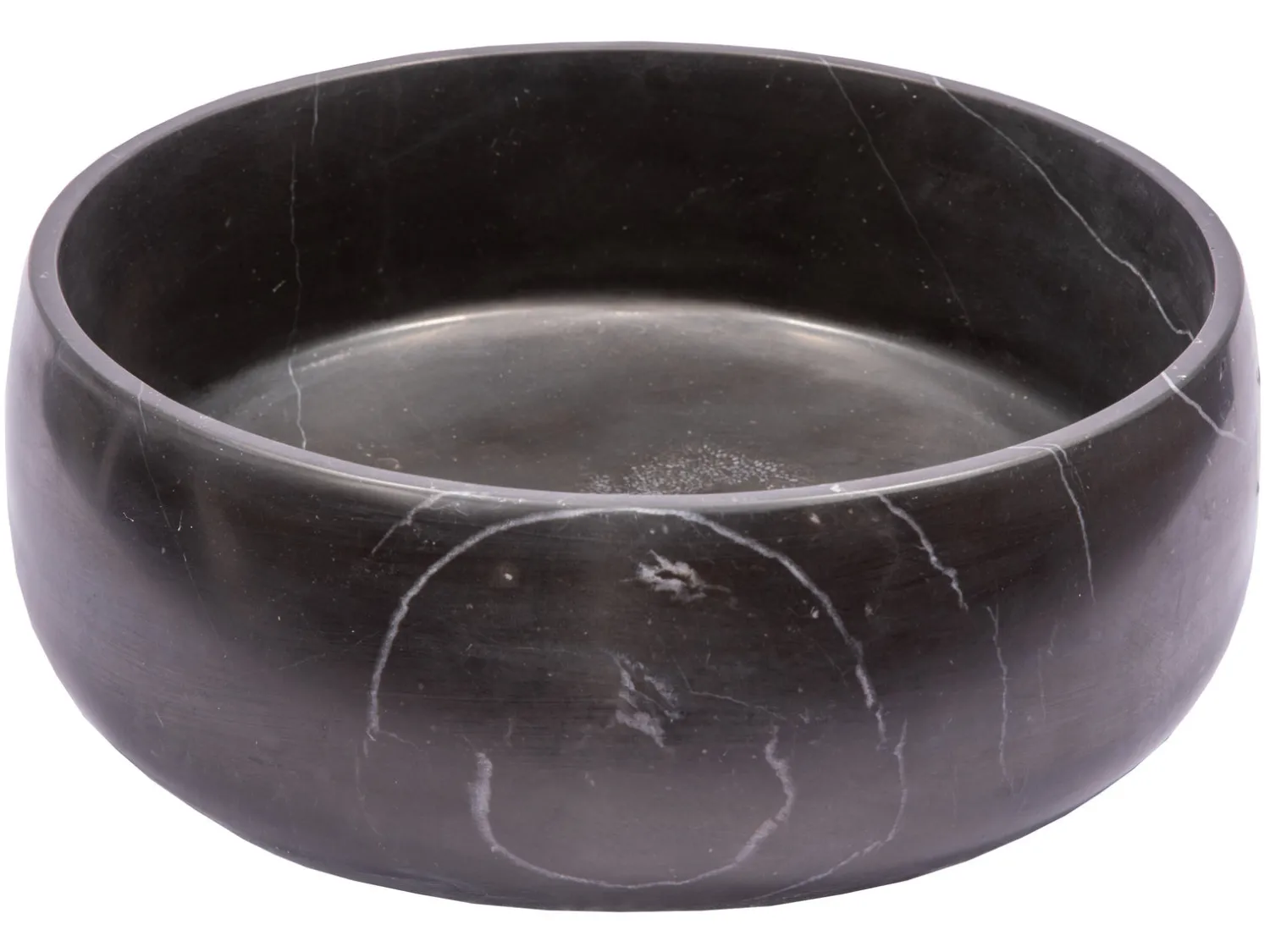 Online Rounded Vessel Sink in Nero Marquino Marble Above Counter / Vessel Sinks