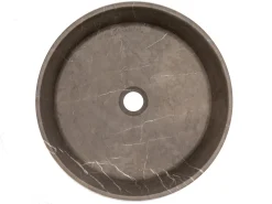 Best Rounded Vessel Sink in Pietra Grey Marble Above Counter / Vessel Sinks