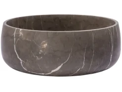 Best Rounded Vessel Sink in Pietra Grey Marble Above Counter / Vessel Sinks