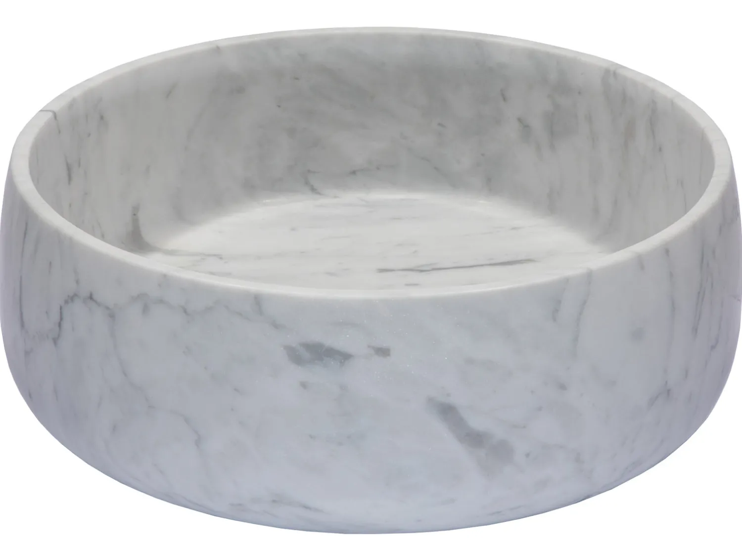 Best Rounded Vessel Sink in White Carrara Marble Above Counter / Vessel Sinks