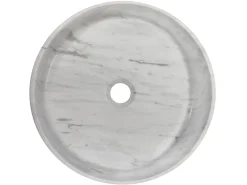 Best Rounded Vessel Sink in White Carrara Marble Above Counter / Vessel Sinks