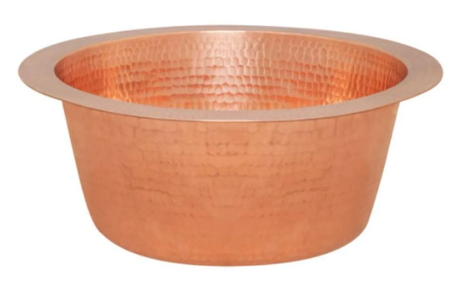 Best 12" Round Hammered Copper Bar Sink with 2" Drain Opening in Polished Copper Bar / Prep Sinks