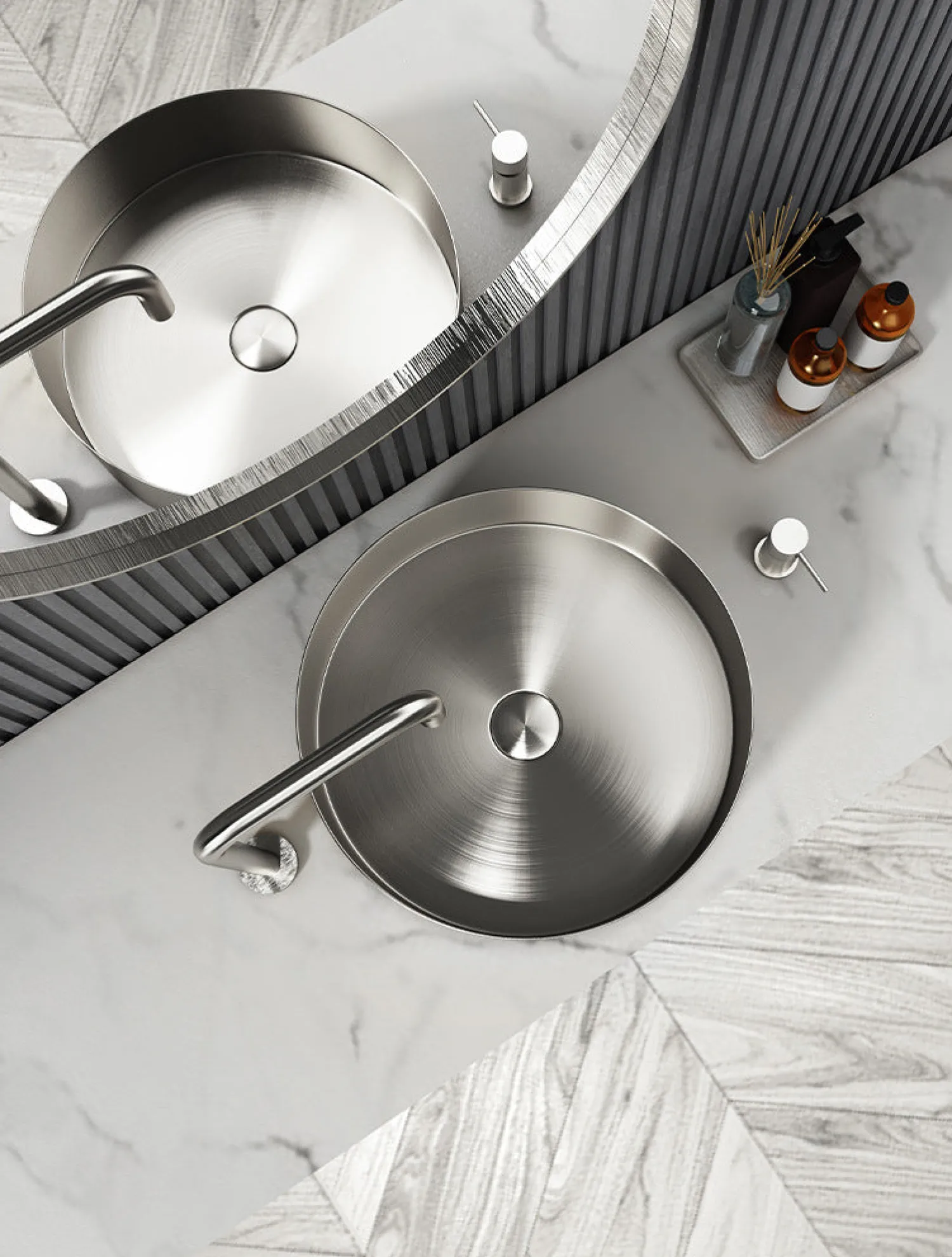 Discount 15" Round Stainless Steel Bathroom Vessel Sink with Drain in Silver Stainless Steel Sinks|Above Counter / Vessel Sinks