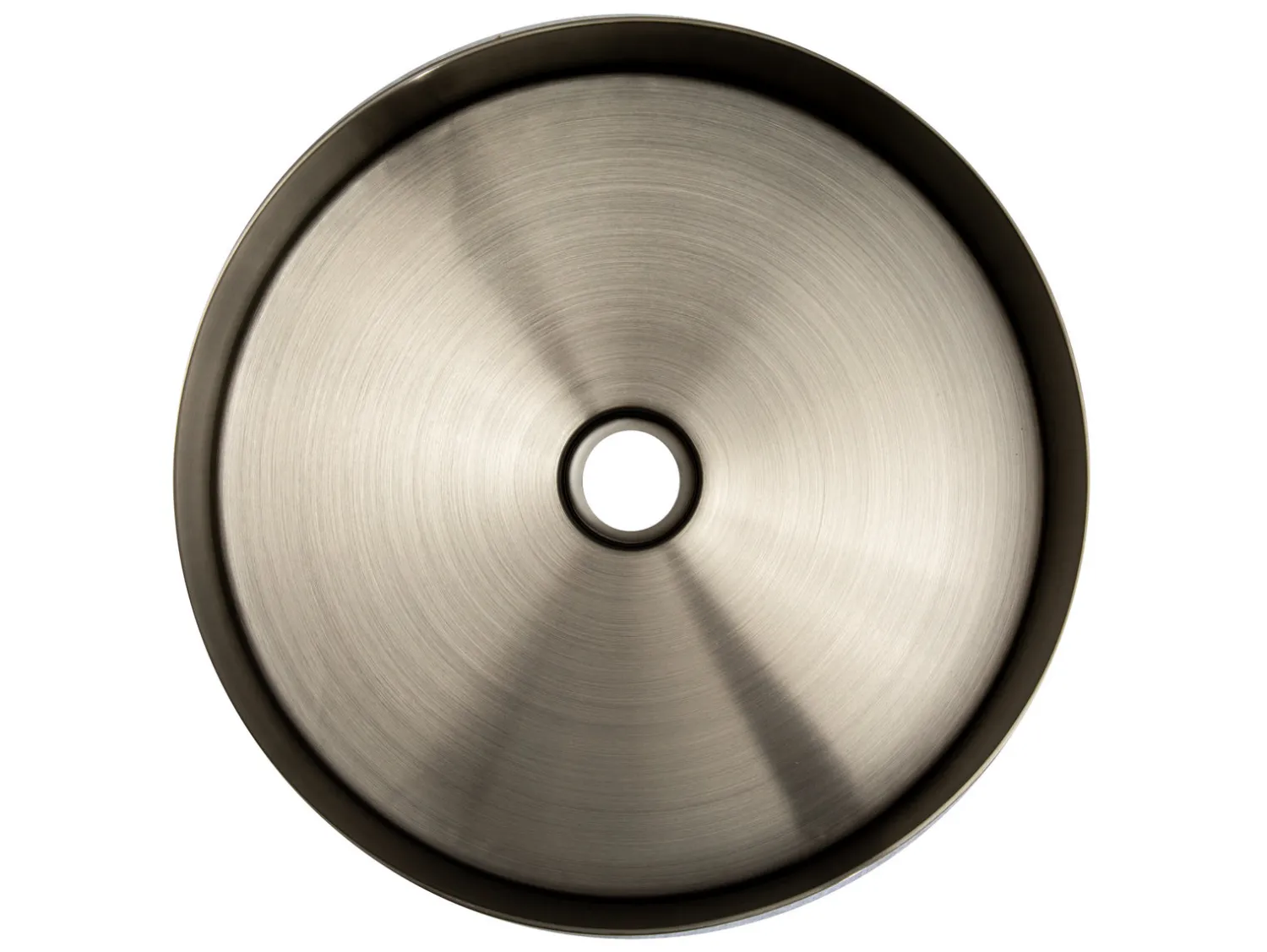 New 15" Round Stainless Steel Bathroom Vessel Sink with Drain in Black Stainless Steel Sinks|Above Counter / Vessel Sinks
