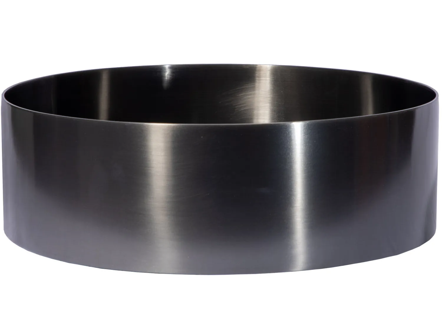 New 15" Round Stainless Steel Bathroom Vessel Sink with Drain in Black Stainless Steel Sinks|Above Counter / Vessel Sinks